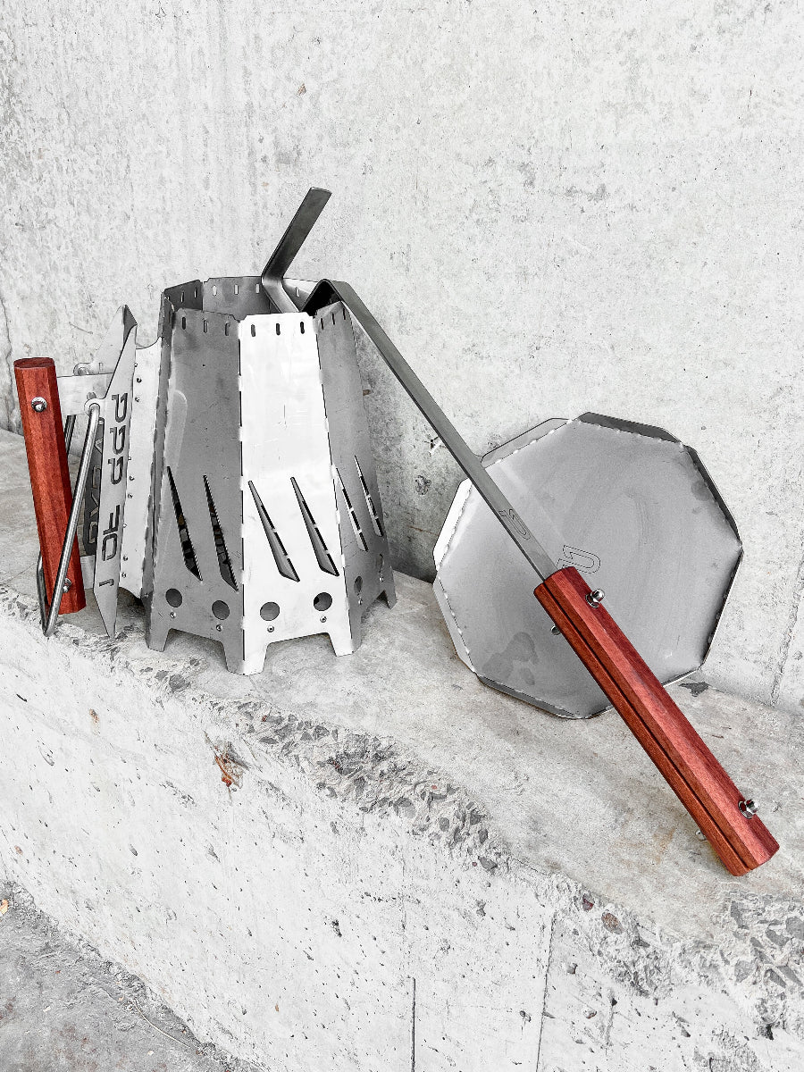 fire bundle catch plate, ignition and poker